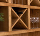Buffet- und Weinschrank aus Massivholz mit Flaschenablagen - Petrol