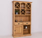Buffet- und Weinschrank aus Massivholz mit Flaschenablagen - Petrol