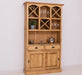 Buffet- und Weinschrank aus Massivholz mit Flaschenablagen - Petrol