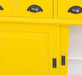 Großer Buffetschrank aus Massivholz mit Glashalterungen in verschiedenen Farben - Blau