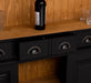 Buffetschrank aus Massivholz mit Glashalterungen in schwarz - Schwarz