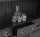 Buffetschrank aus Massivholz mit Glashalterungen in schwarz - Schwarz