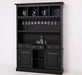 Buffetschrank aus Massivholz mit Glashalterungen in schwarz - Schwarz