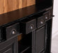 Buffetschrank aus Massivholz mit Glashalterungen in schwarz - Schwarz