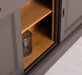 Großer Buffet- und Weinschrank aus Massivholz | Wohnzimmerschrank mit Glashalter und Flaschenablagen - Schwarz