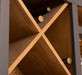 Großer Buffet- und Weinschrank aus Massivholz | Wohnzimmerschrank mit Glashalter und Flaschenablagen - Schwarz