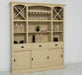 Großer Buffet- und Weinschrank aus Massivholz | Wohnzimmerschrank mit Glashalter und Flaschenablagen - Schwarz