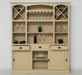 Großer Buffet- und Weinschrank aus Massivholz | Wohnzimmerschrank mit Glashalter und Flaschenablagen - Schwarz