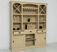 Großer Buffet- und Weinschrank aus Massivholz | Wohnzimmerschrank mit Glashalter und Flaschenablagen - Schwarz