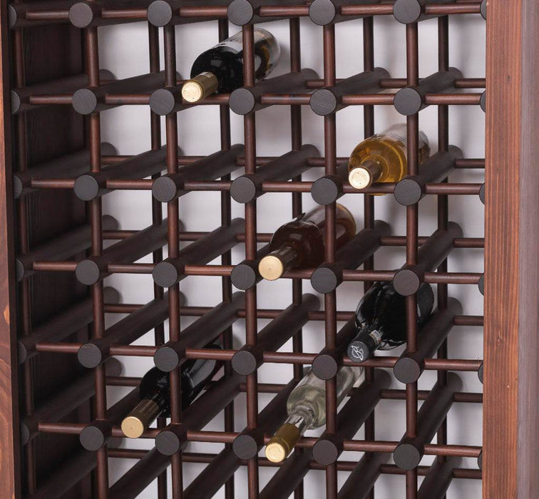Großes Weinregal aus Massivholz mit Platz für 102 Flaschen - Salbei