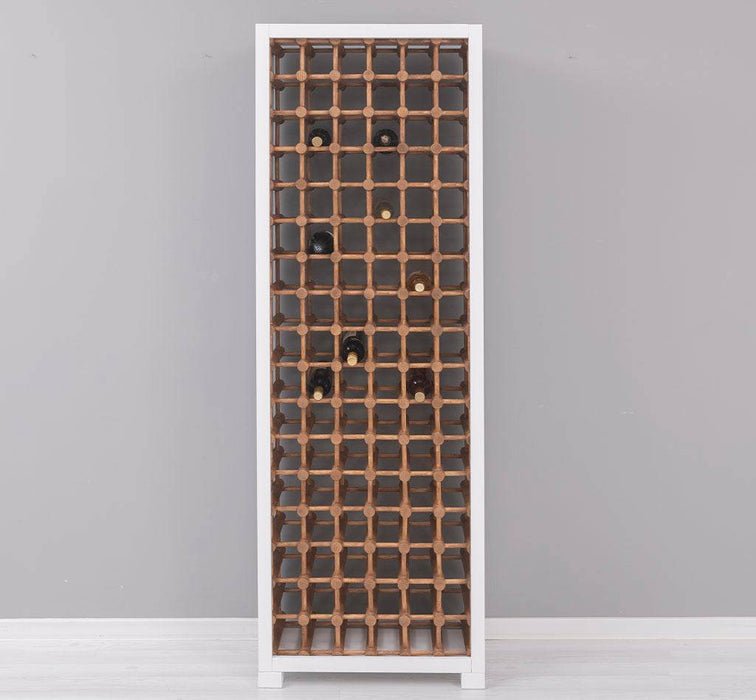 Großes Weinregal aus Massivholz mit Platz für 102 Flaschen - Salbei