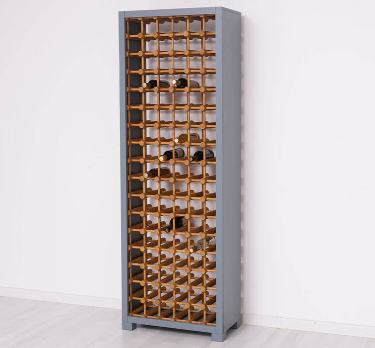Großes Weinregal aus Massivholz mit Platz für 102 Flaschen - 