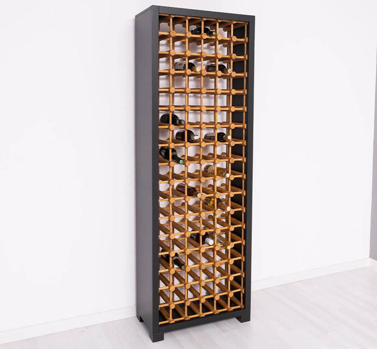 Großes Weinregal aus Massivholz mit Platz für 102 Flaschen - 