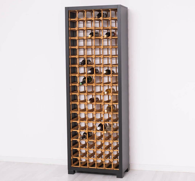 Großes Weinregal aus Massivholz mit Platz für 102 Flaschen - 