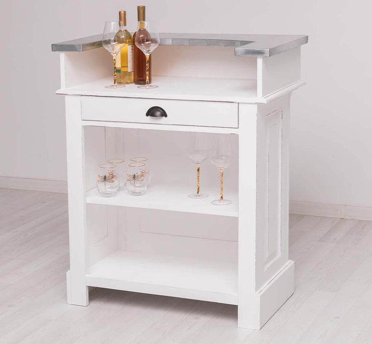 Kleine Landhausbar aus Massivholz - Empfangstheke - Weiß