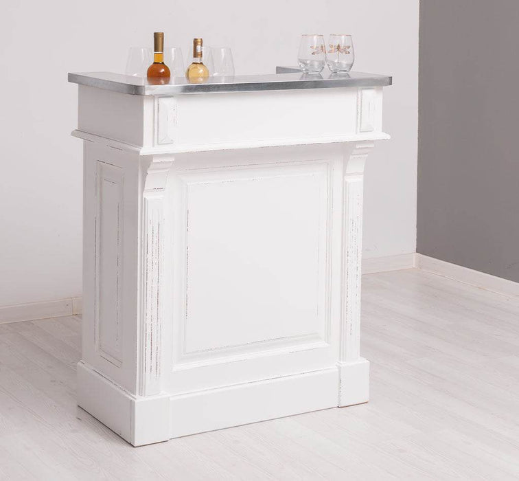 Kleine Landhausbar aus Massivholz - Empfangstheke - Weiß