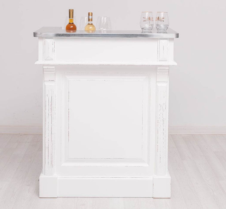 Kleine Landhausbar aus Massivholz - Empfangstheke - Weiß