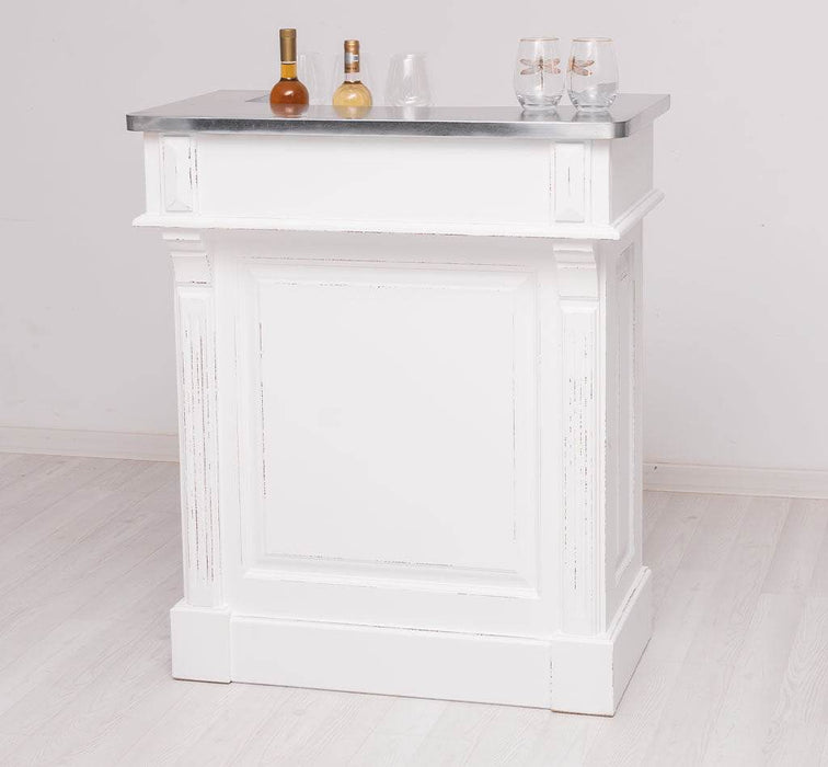 Kleine Landhausbar aus Massivholz - Empfangstheke - Weiß