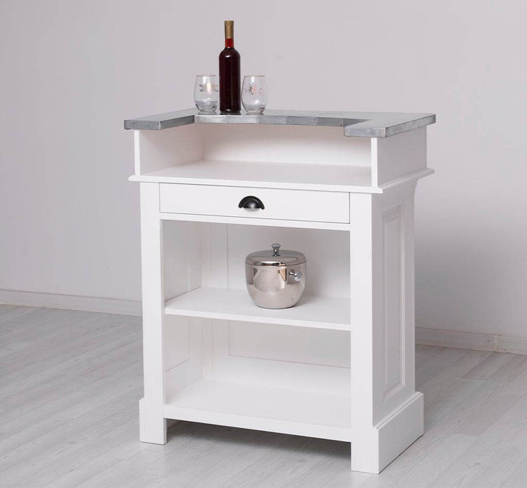 Kleine Landhausbar aus Massivholz - Empfangstheke - Weiß