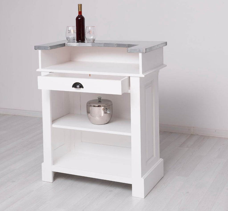 Kleine Landhausbar aus Massivholz - Empfangstheke - Weiß