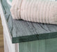 Kleiner Waschbeckenunterschrank aus Massivholz | Waschtisch mit Pinienplatte - Creme - Eiche