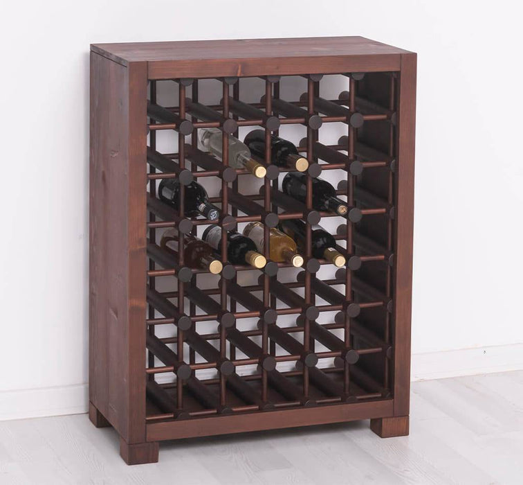 Kleines Weinregal aus Massivholz mit Platz für 42 Flaschen - 