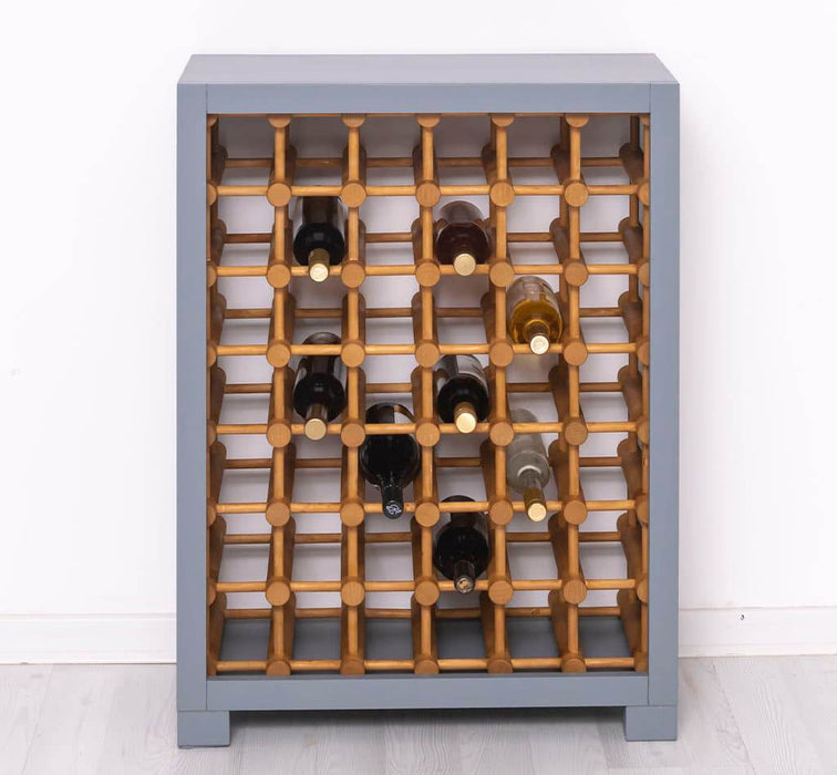 Kleines Weinregal aus Massivholz mit Platz für 42 Flaschen - 