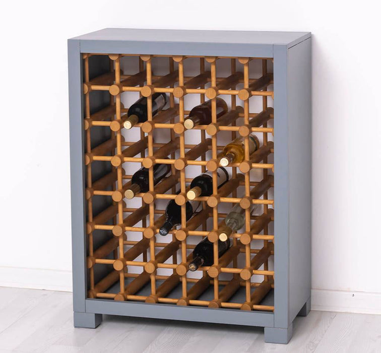 Kleines Weinregal aus Massivholz mit Platz für 42 Flaschen - 