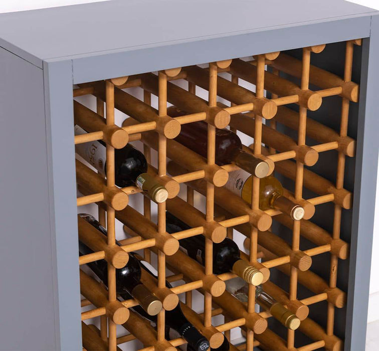 Kleines Weinregal aus Massivholz mit Platz für 42 Flaschen - 