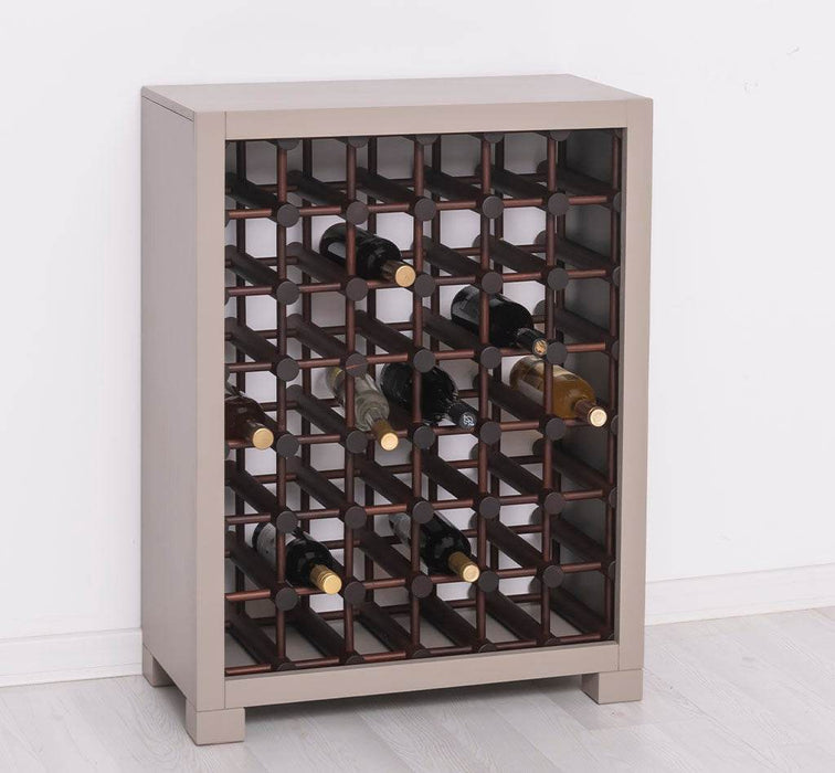 Kleines Weinregal aus Massivholz mit Platz für 42 Flaschen - Salbei