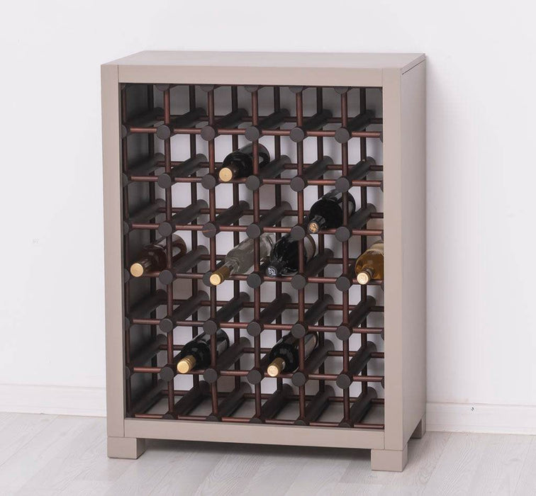 Kleines Weinregal aus Massivholz mit Platz für 42 Flaschen - Salbei