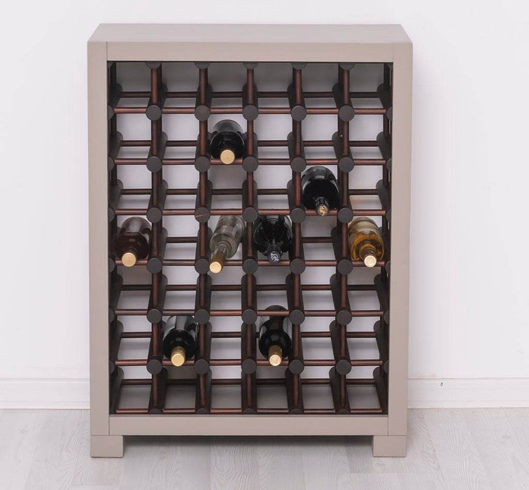 Kleines Weinregal aus Massivholz mit Platz für 42 Flaschen - Salbei