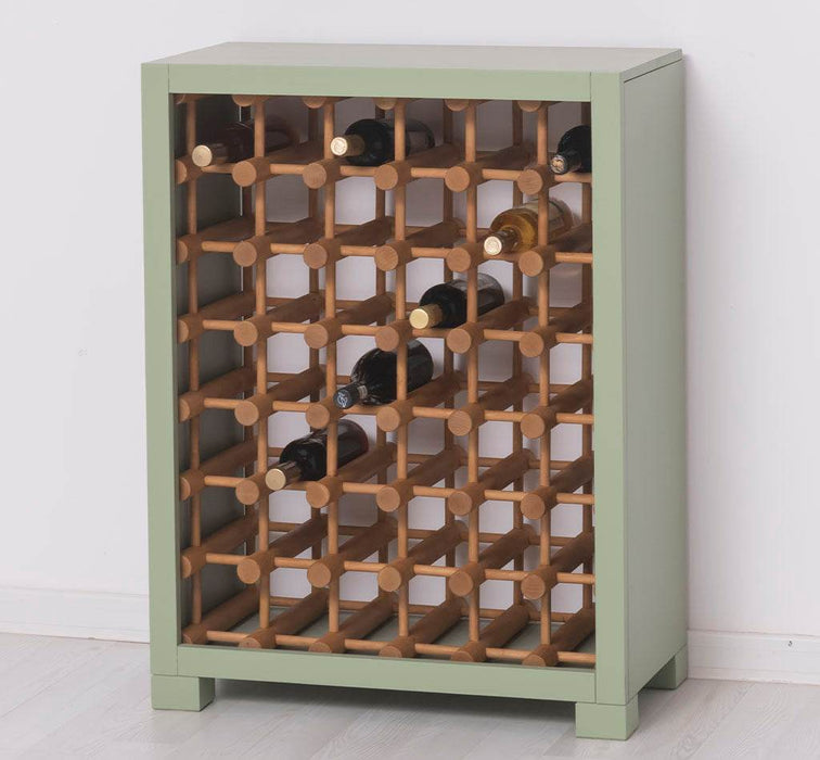 Kleines Weinregal aus Massivholz mit Platz für 42 Flaschen