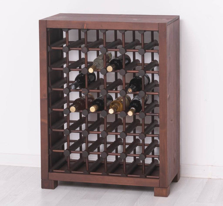 Kleines Weinregal aus Massivholz mit Platz für 42 Flaschen - Salbei