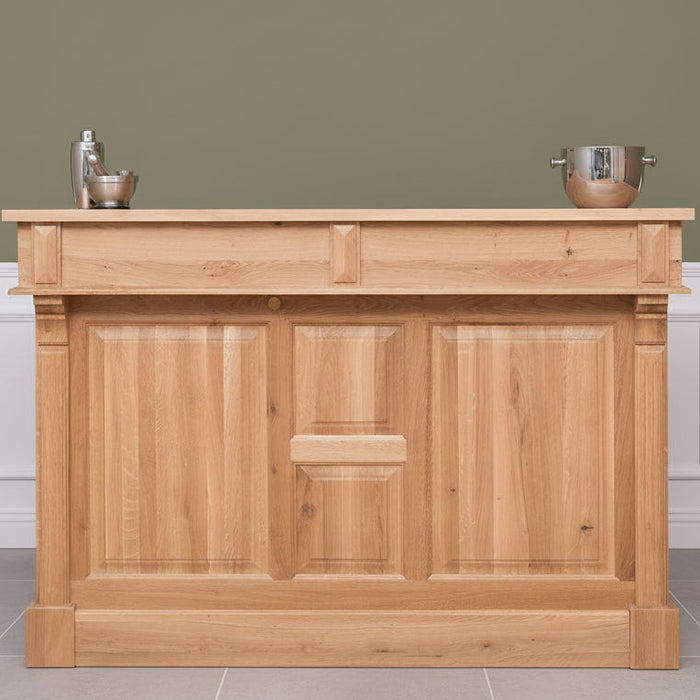 Landhausbar aus massiver Eiche | Cocktail Bar | Kaffeetheke in 2 Größen - 160 x 65 x 107