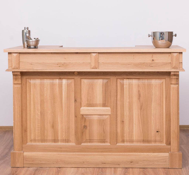 Landhausbar aus massiver Eiche | Cocktail Bar | Kaffeetheke in 2 Größen - 160 x 65 x 107