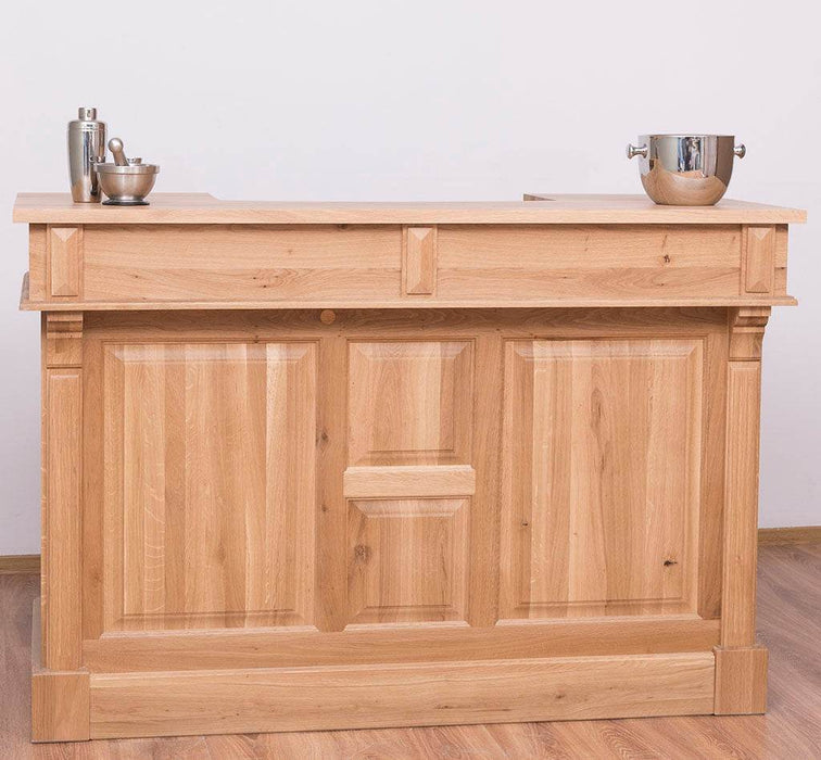 Landhausbar aus massiver Eiche | Cocktail Bar | Kaffeetheke in 2 Größen - 160 x 65 x 107