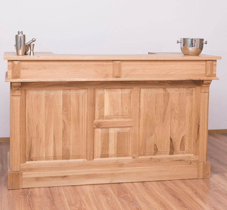 Landhausbar aus massiver Eiche | Cocktail Bar | Kaffeetheke in 2 Größen - 160 x 65 x 107