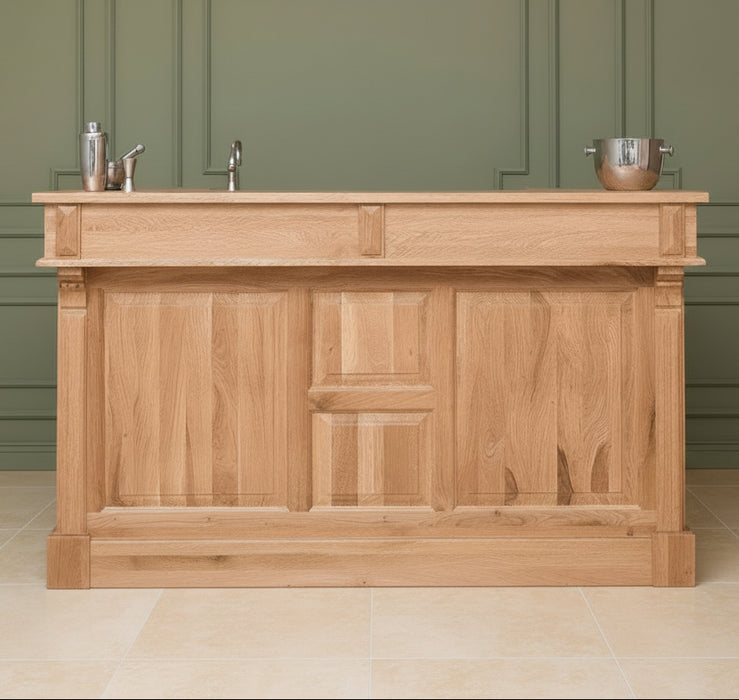 Landhausbar aus massiver Eiche | Cocktail Bar | Kaffeetheke in 2 Größen - 160 x 65 x 107