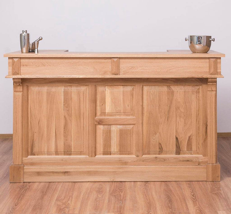 Landhausbar aus massiver Eiche | Cocktail Bar | Kaffeetheke in 2 Größen - 160 x 65 x 107