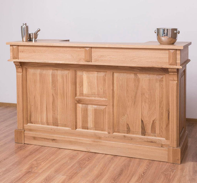 Landhausbar aus massiver Eiche | Cocktail Bar | Kaffeetheke in 2 Größen - 160 x 65 x 107