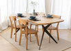 Industrial Essgruppe | Esstisch Sistina mit Metallgestell + 4x Eichenstuhl Leon - 