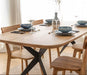 Industrial Essgruppe | Esstisch Sistina mit Metallgestell + 4x Eichenstuhl Leon - 