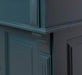 Bartresen | Empfangstheke im Landhausstil - Schwarz mit Metalltresen - Messing - 120x107x51 / Schwarz
