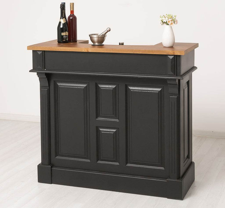 Bartresen | Empfangstheke aus Massivholz im Landhausstil - 120x107x51 / Schwarz