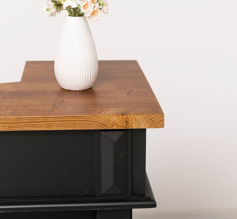 Bartresen | Empfangstheke aus Massivholz im Landhausstil - 120x107x51 / Schwarz