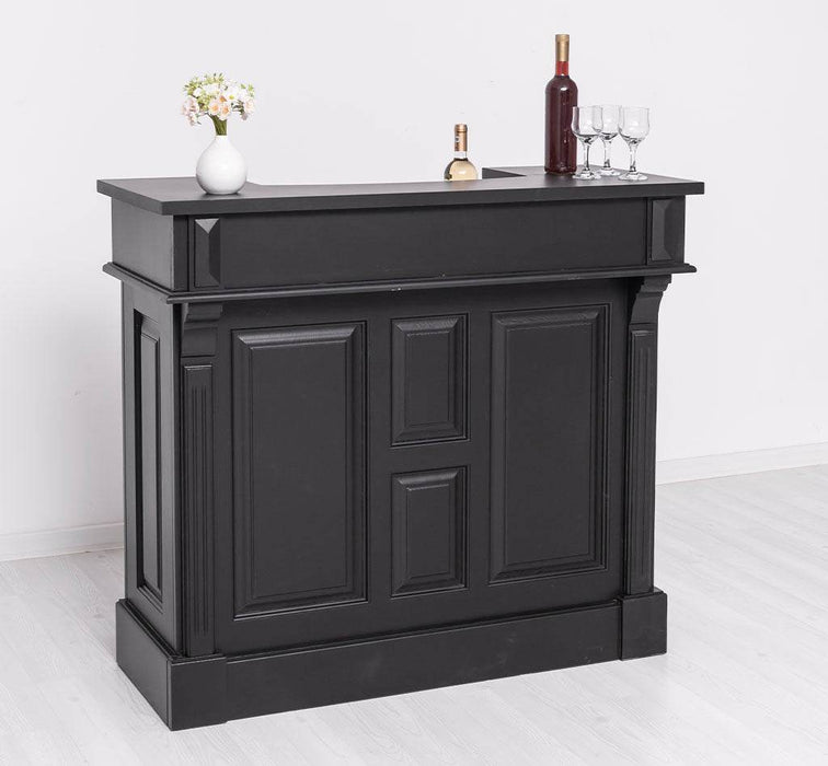 Bartresen | Empfangstheke aus Massivholz im Landhausstil - 120x107x51 / Schwarz