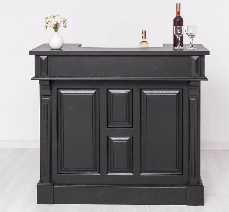 Bartresen | Empfangstheke aus Massivholz im Landhausstil - 120x107x51 / Schwarz