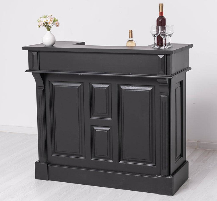 Bartresen | Empfangstheke aus Massivholz im Landhausstil - 120x107x51 / Schwarz