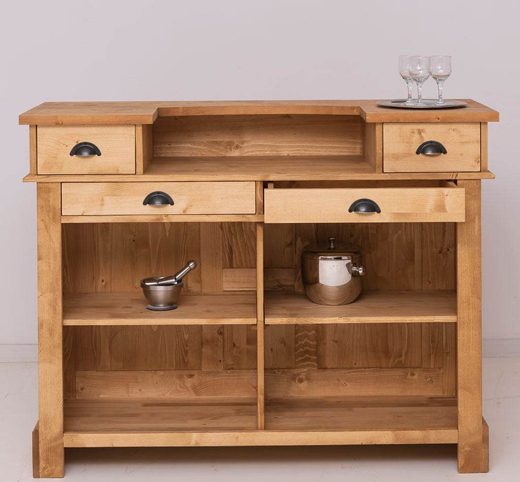 Bartresen | Empfangstheke aus Massivholz im Landhausstil - 120x107x51 / Schwarz